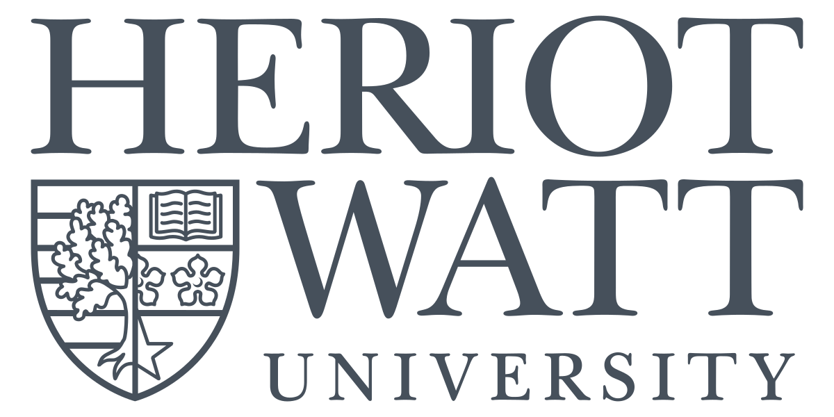 The logo for heriot watt university has a shield on it.