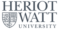 The logo for heriot watt university has a shield on it.