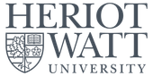 The logo for heriot watt university has a shield on it.