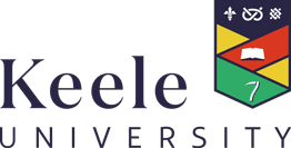 A logo for keele university with a shield on it