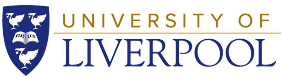 A logo for the university of liverpool with a blue shield