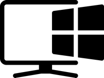 Computer monitor with the Windows logo on the screen.