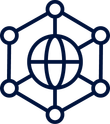 Dark blue globe with interconnected network lines representing enterprise-grade Microsoft infrastructure.