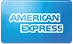 The American Express logo featuring white text on a blue, rounded rectangular background.