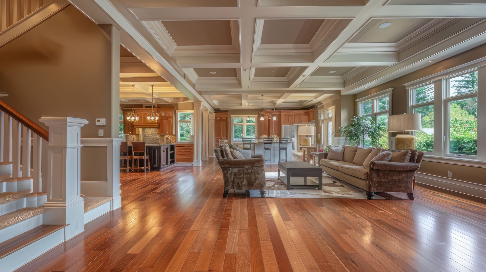 Professional flooring contractor in Lake Forest Illinois, Lake Cook Hardwood and Flooring completing hardwood floor installation in historic luxury estate in Lake Forest IL