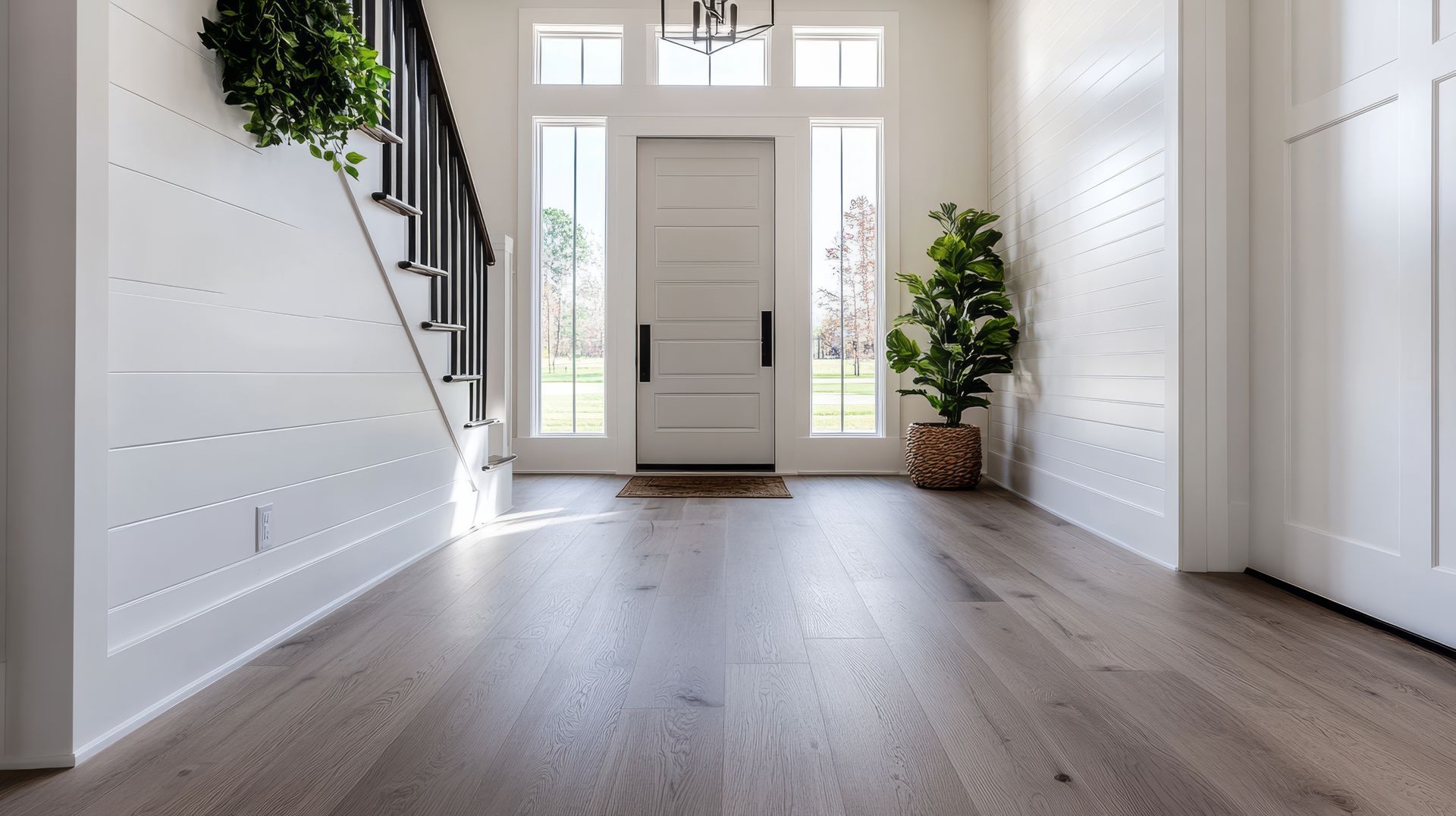 Luxury vinyl plank LVP installation in Winnetka Illinois, Lake Cook Hardwood and Flooring completing waterproof vinyl plank floor installation in Winnetka IL residential property