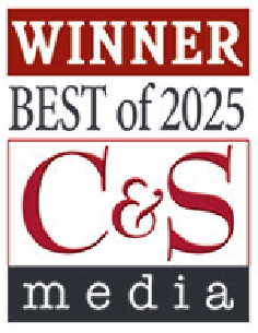 Winner Best of 2025 C&S Media award badge with red, white, and black text