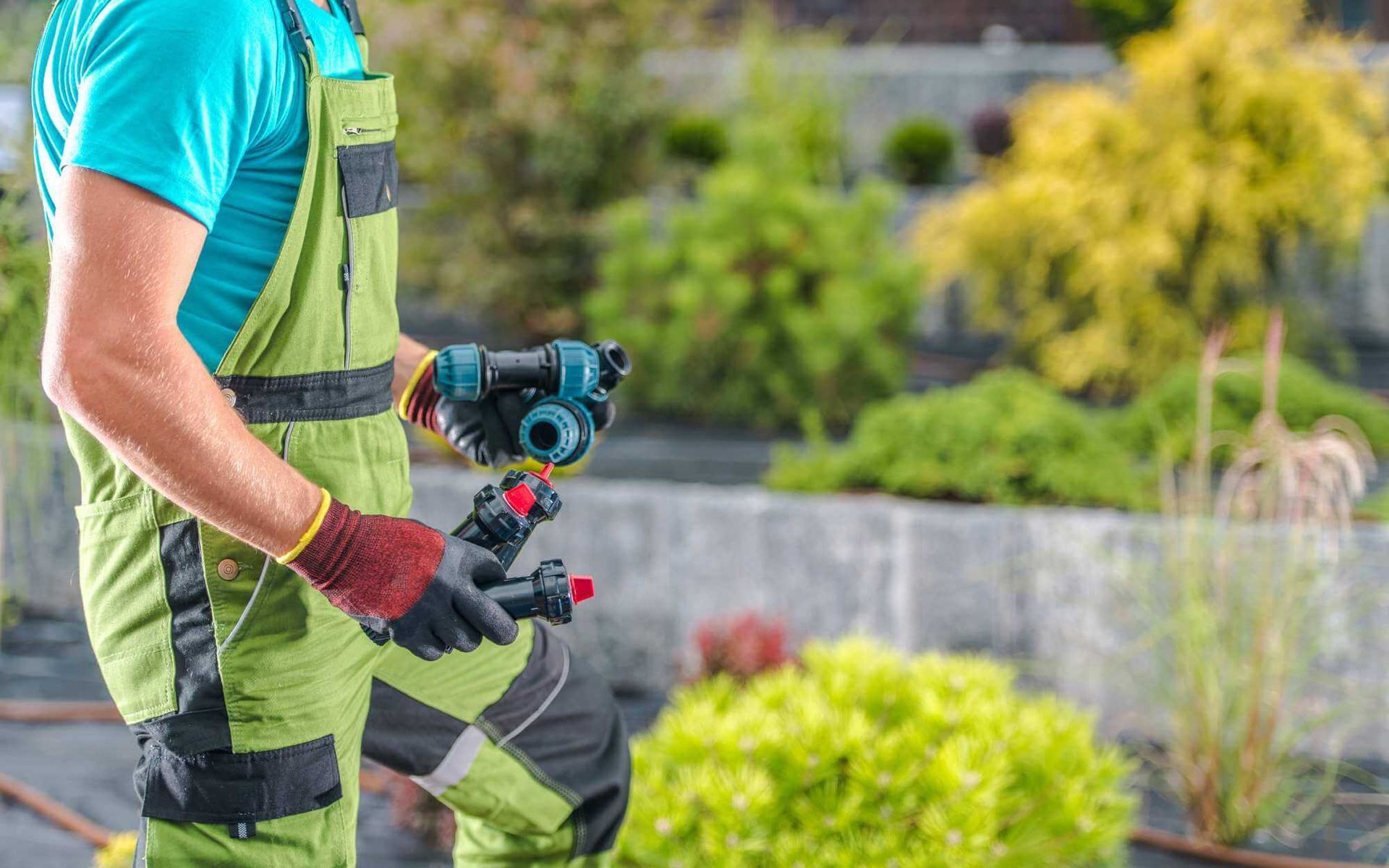 drip irrigation system being installed by a professional