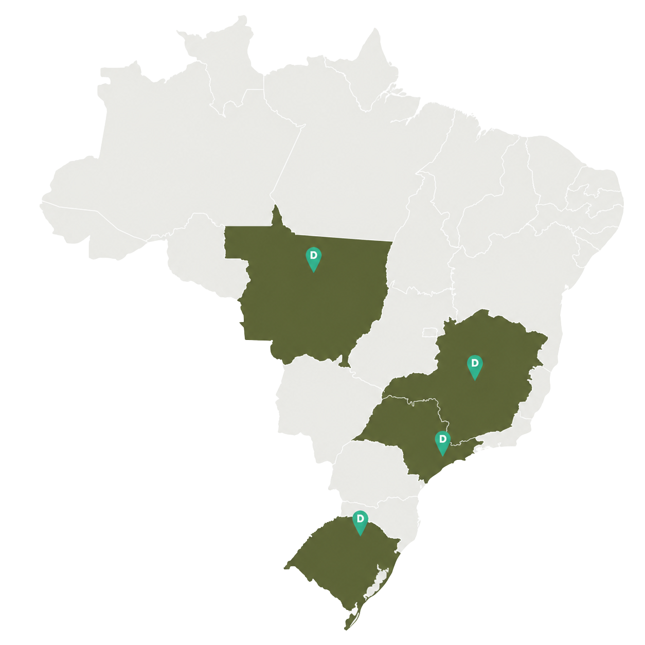 Mapa de atuação da Biond no Brasil