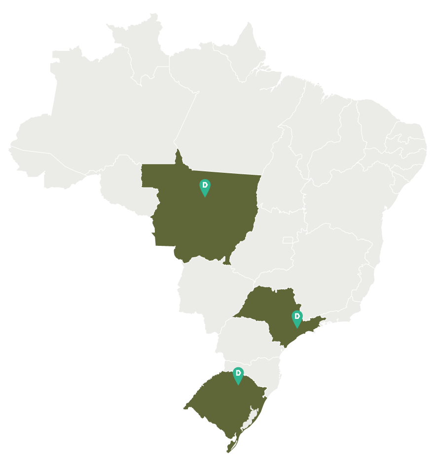 Mapa de atuação da Biond no Brasil