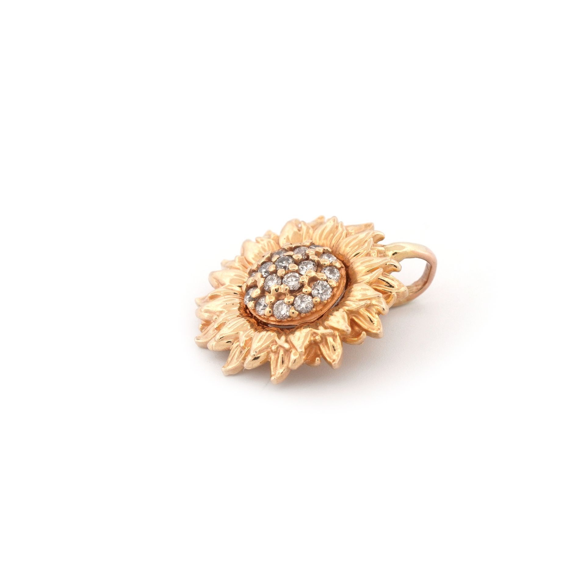 14k Yellow Gold Diamond Pendant