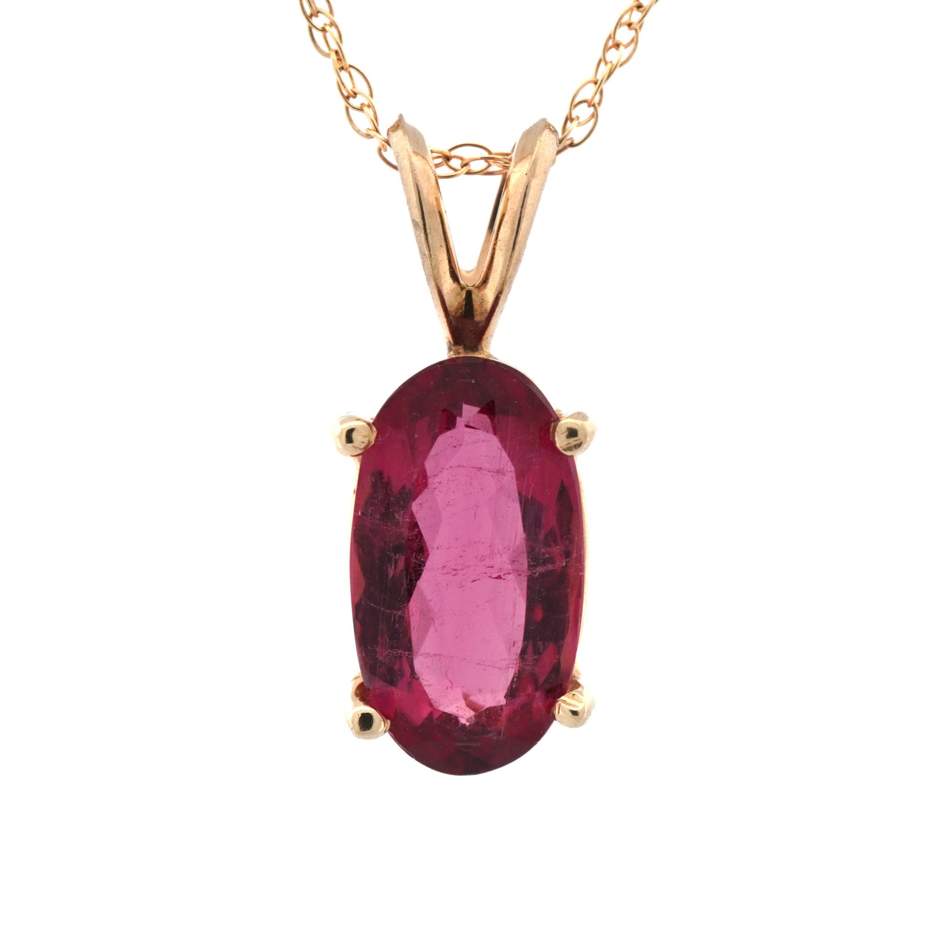 14k Yellow Gold Pink Tourmaline