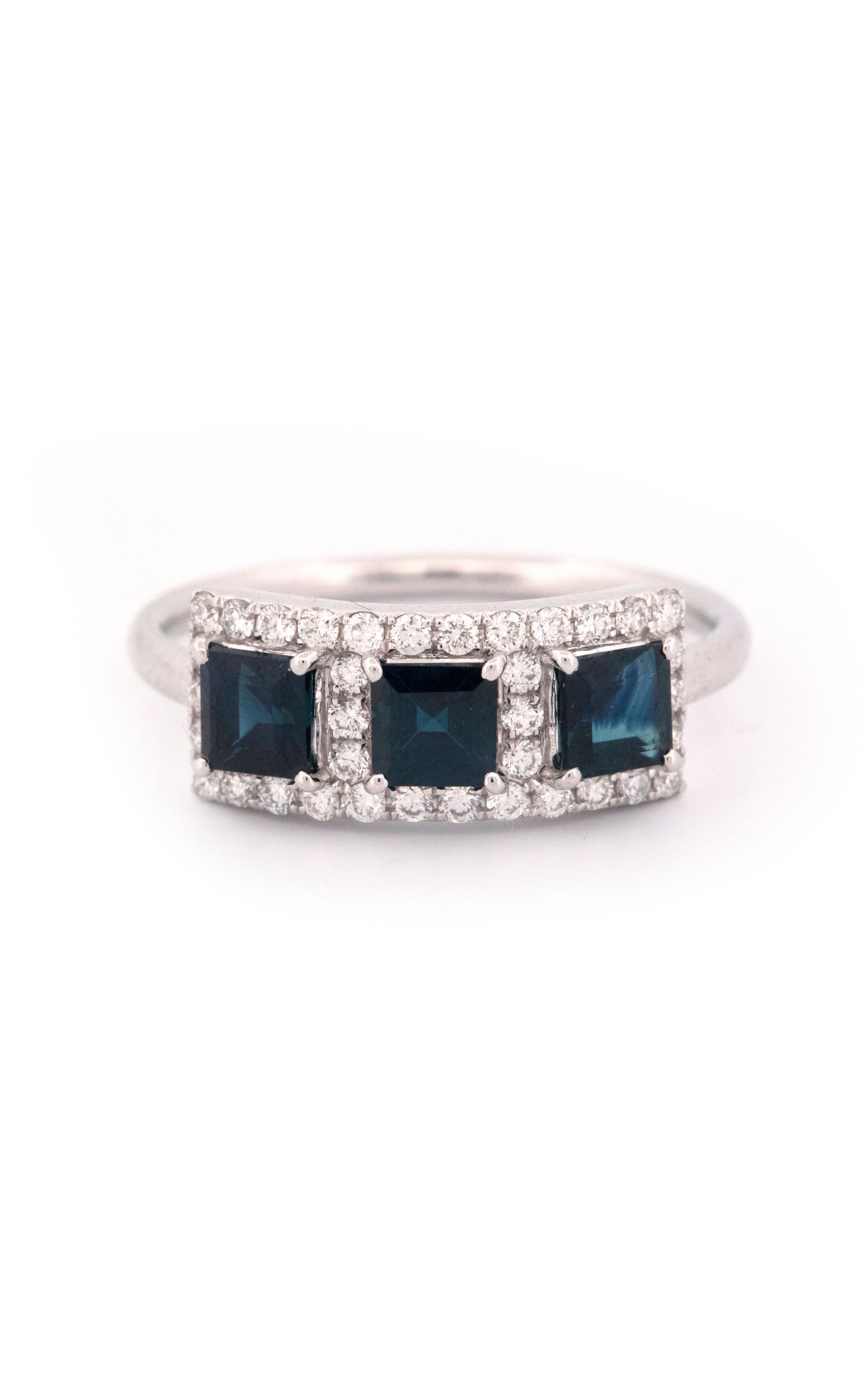 18k White Gold Sapphire & Diamond Ring
