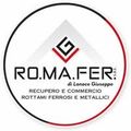 Logo circolare RO.MA.FER. con testo nero, rosso e grigio su sfondo bianco.