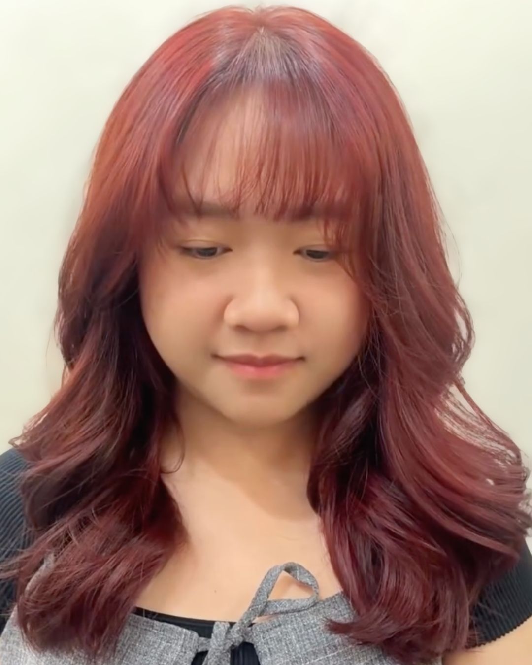 An image of a Soft, textured fringe with longer sides