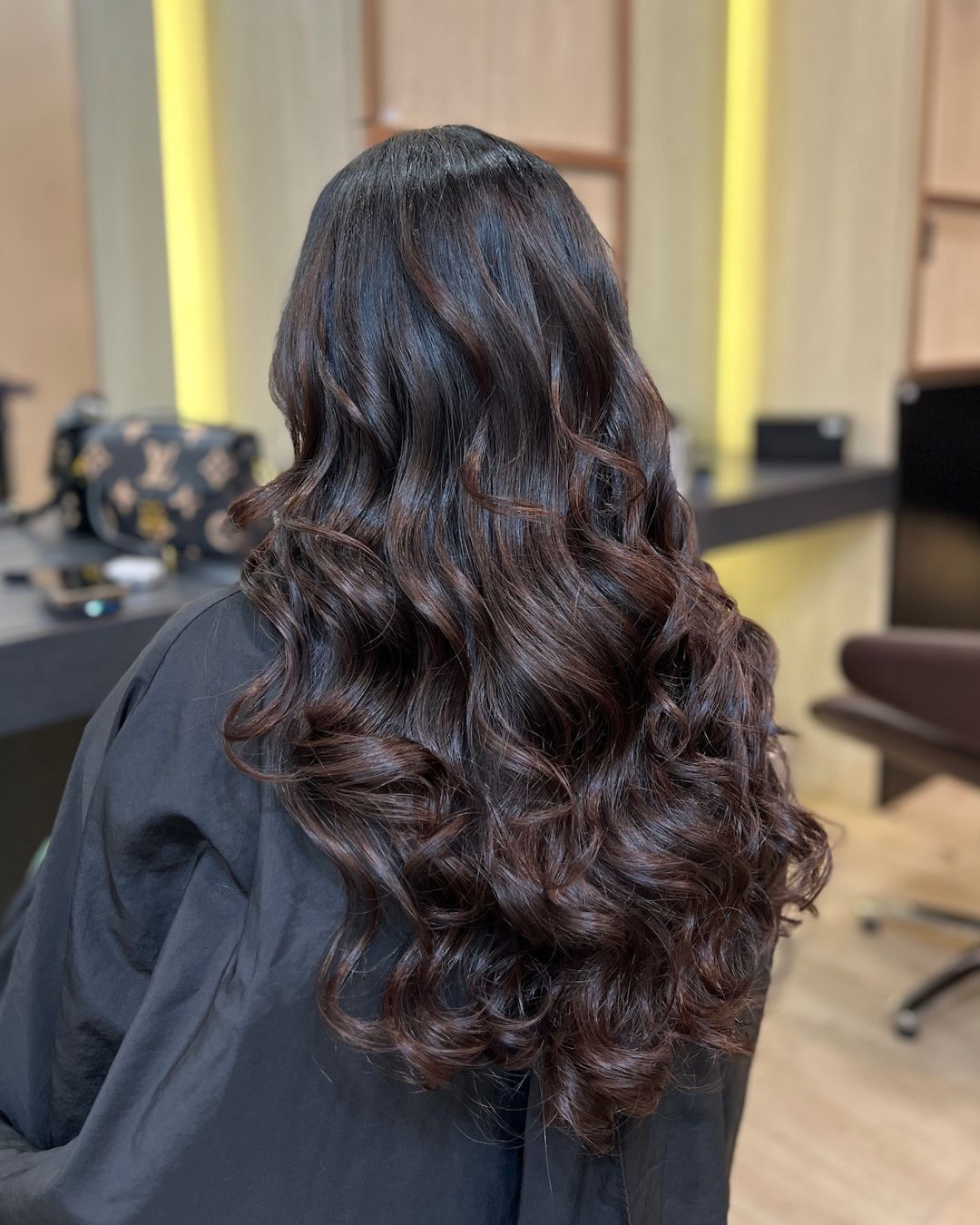 A photo of a chocolate brown hair color