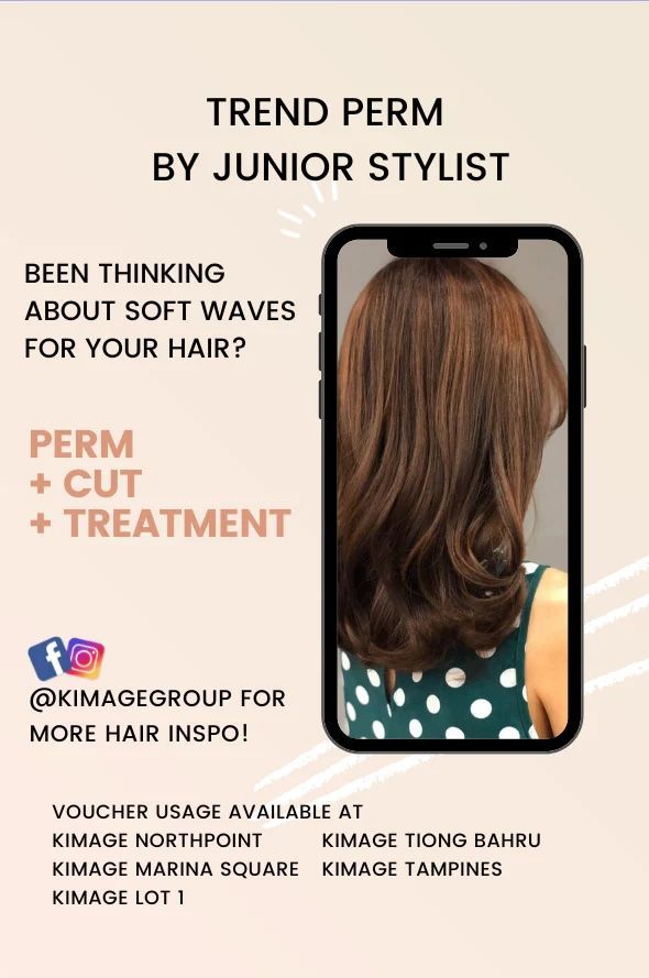Trend Perm Service by Junior Stylists at Kimage Hair Salon