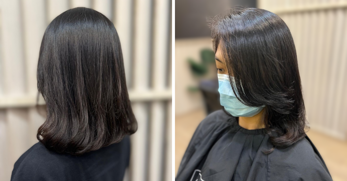 This is a photo of a korean c curl perm hair