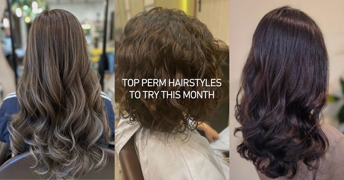 An image featuring different perm hairstyles by Kimage Salon hairdressers