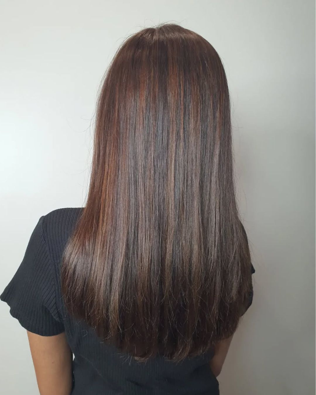 A photo of a non-bleach Mocha Brown hair color