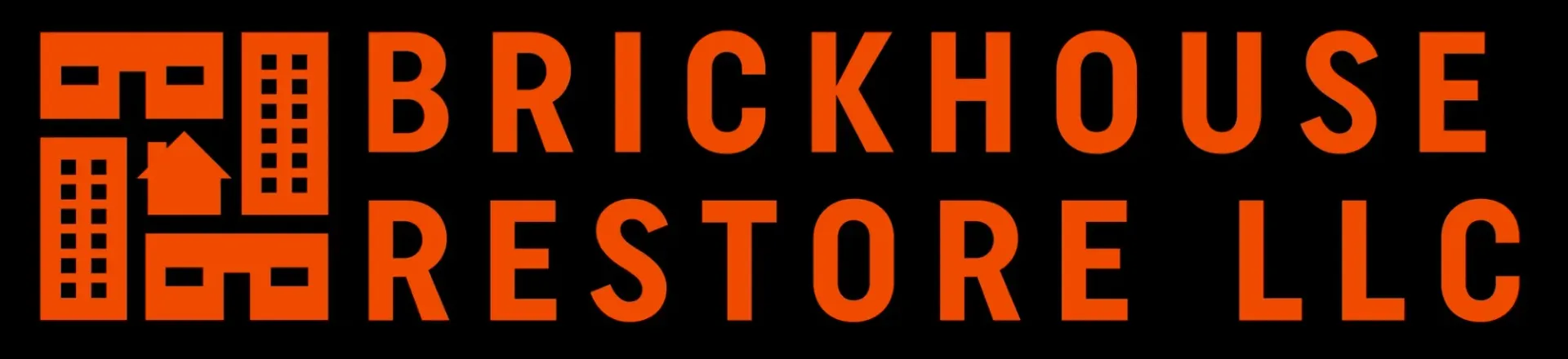 A logo with orange text reading 
