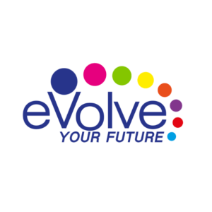 A colorful logo for evolve your future