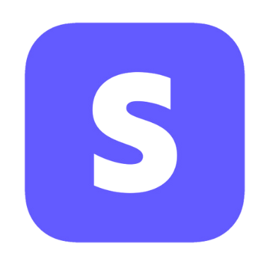 Icono de aplicación de color púrpura con forma de cuadrado redondeado y una letra S mayúscula blanca.