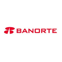 Logotipo rojo de BANORTE sobre fondo blanco