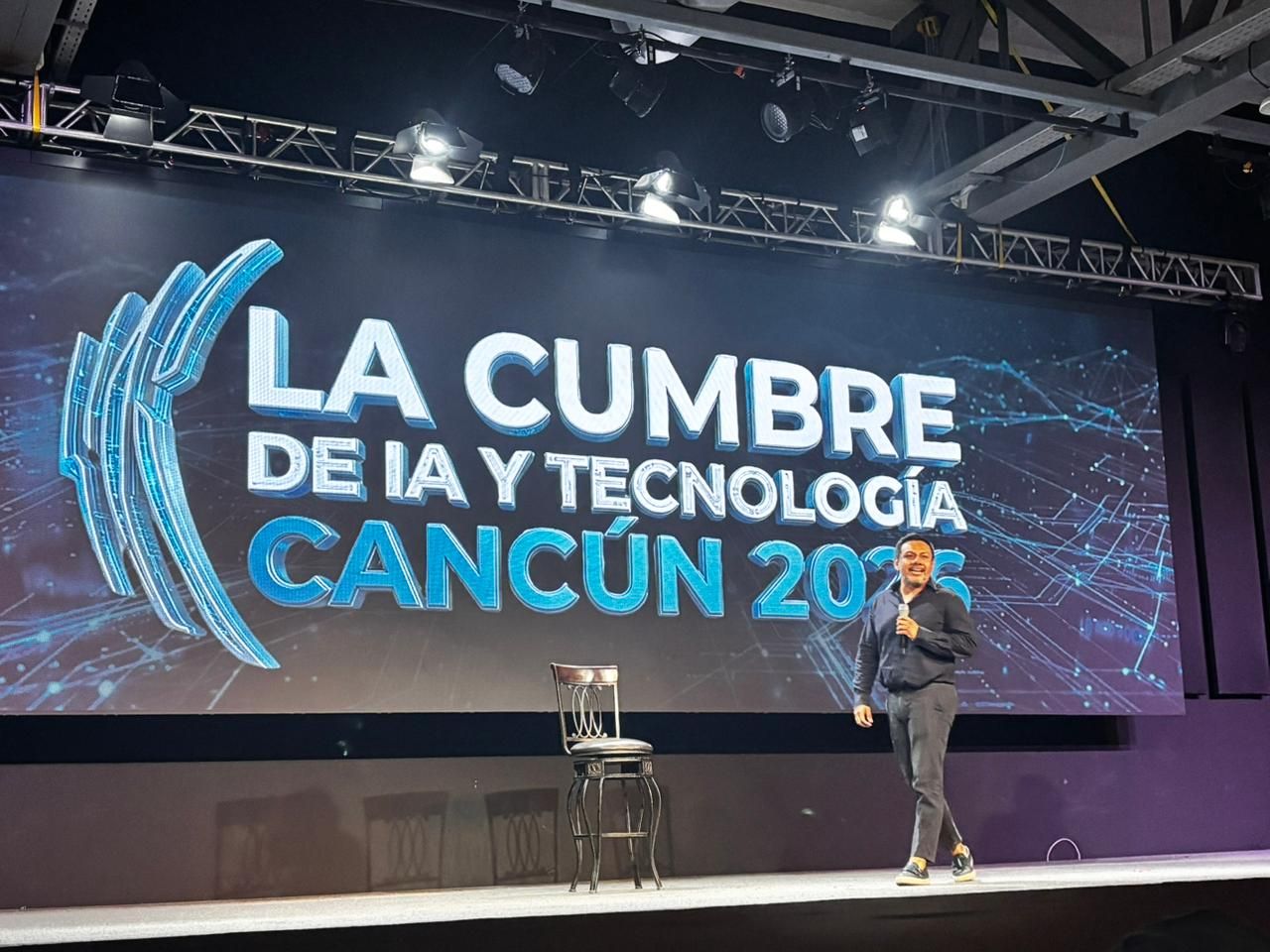 Speaker on stage at