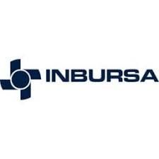 Logotipo de INBURSA en azul marino con emblema de cruz geométrica