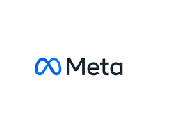 Logotipo de Meta con icono de infinito azul y marca denominativa negra sobre fondo blanco.