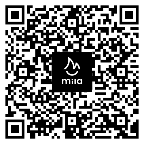 Código QR en blanco y negro con el logotipo