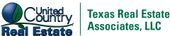 United Country Real Estate Texas Real Estate Associates, LLC logo in blue, green, and black