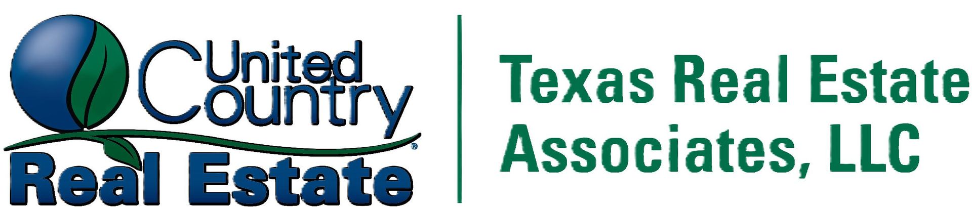 United Country Real Estate Texas Real Estate Associates, LLC logo in blue, green, and black