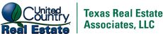 United Country Real Estate Texas Real Estate Associates, LLC logo in blue, green, and black