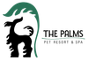 A logo for the palms pet resort and spa