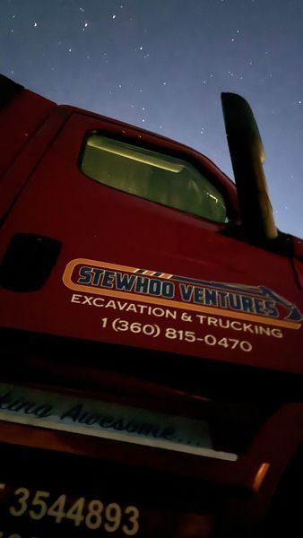 Red truck with 