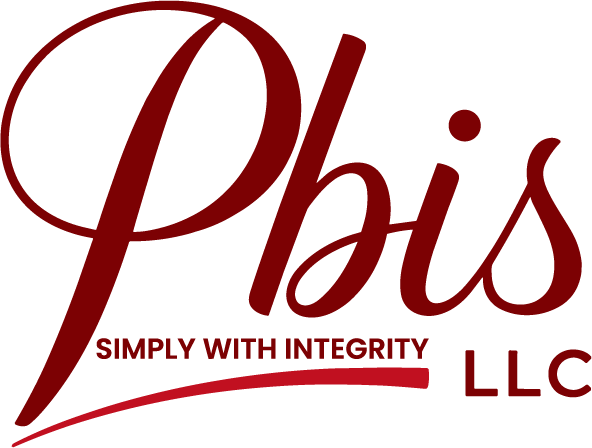 Phis LLC logo in red script with tagline &ldquo;Simply with Integrity&rdquo;