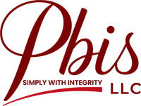 Phis LLC logo in red script with tagline “Simply with Integrity”