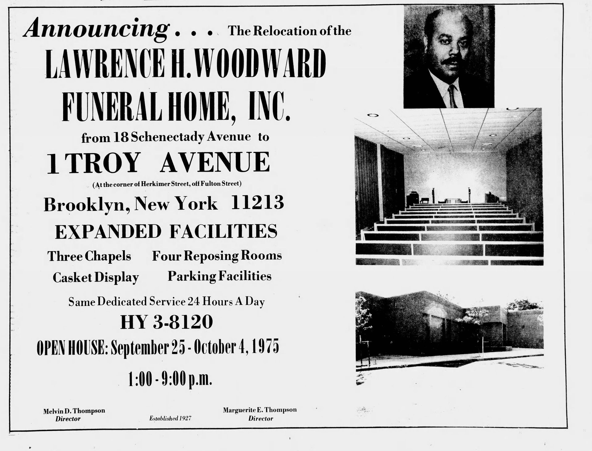 Advertisement for the new building and what it contained.