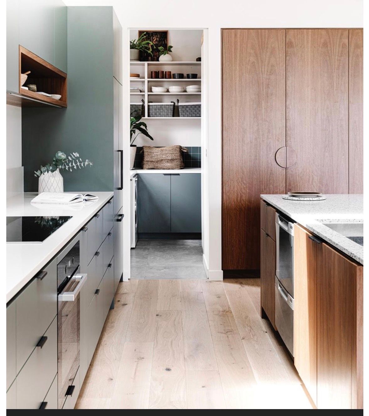 Modern Kitchen with Grey Cabinets — Lukas Joinery in Belmont, NSW