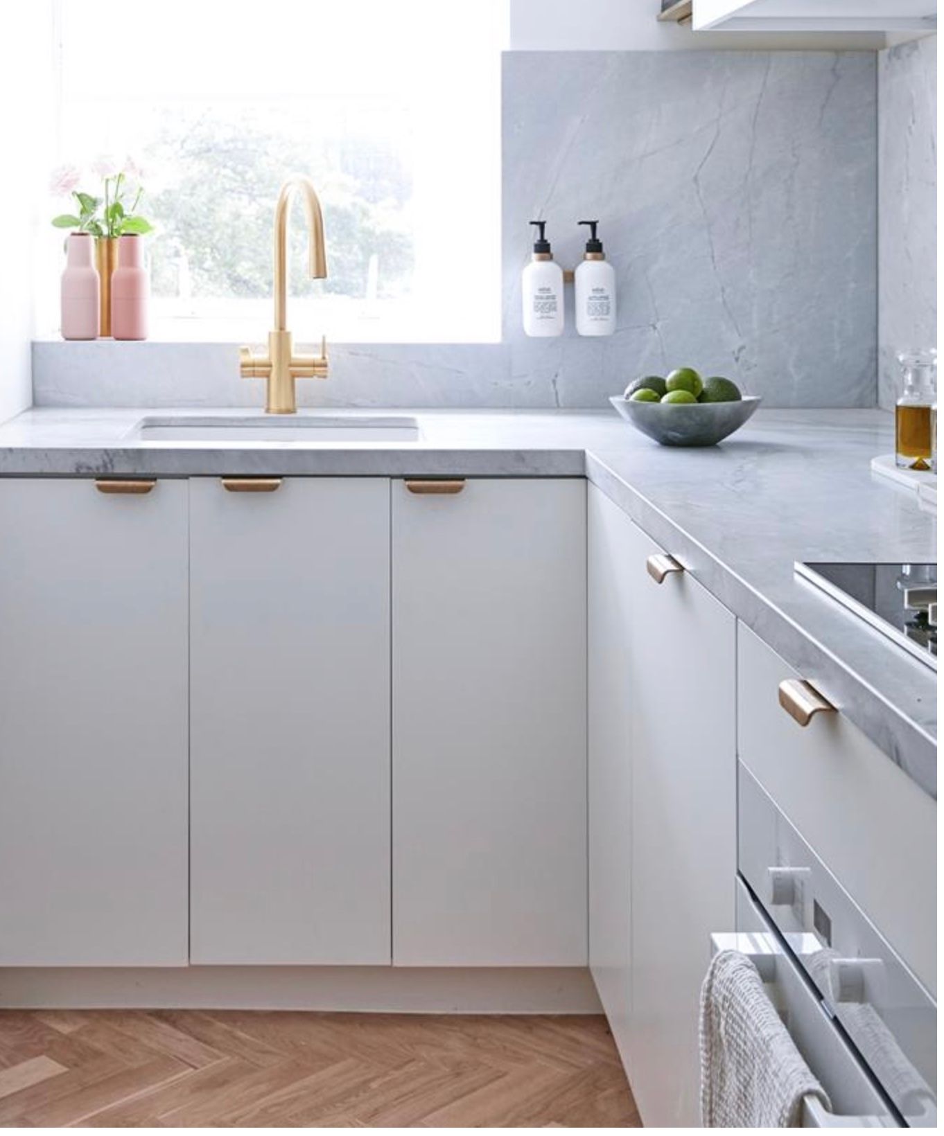 Modern Bathroom with A Round Mirror — Lukas Joinery in Newcastle, NSW