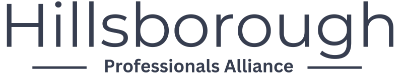 The logo for hillsborough professionals alliance is shown on a white background.