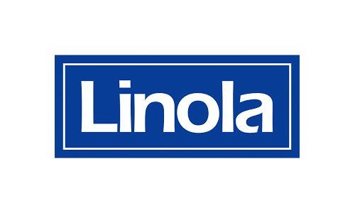 Das Linola-Logo ist ein blau-weißes Zeichen auf weißem Grund.