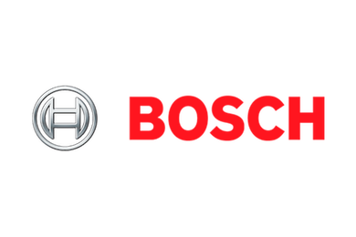 The Bosch logo, featuring a silver circular symbol on the left and the red word