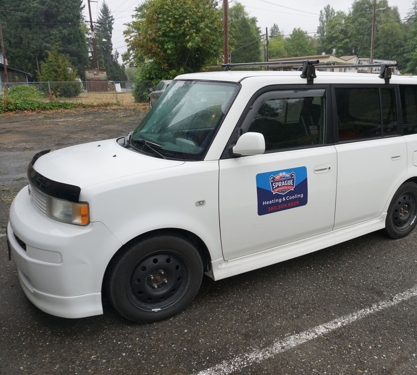 Sprague Mechanical service van parked outside ready for HVAC service