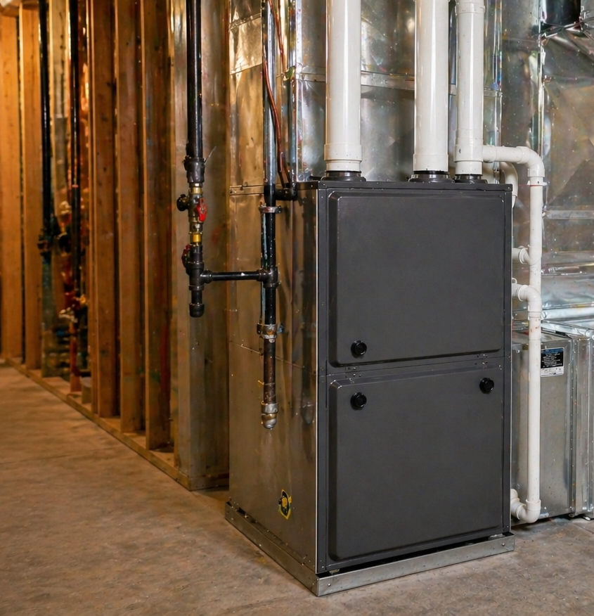 HVAC installation in Belfair WA with new furnace and ductwork setup