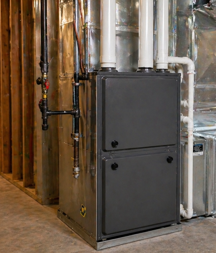 HVAC installation in Belfair WA with new furnace and ductwork setup