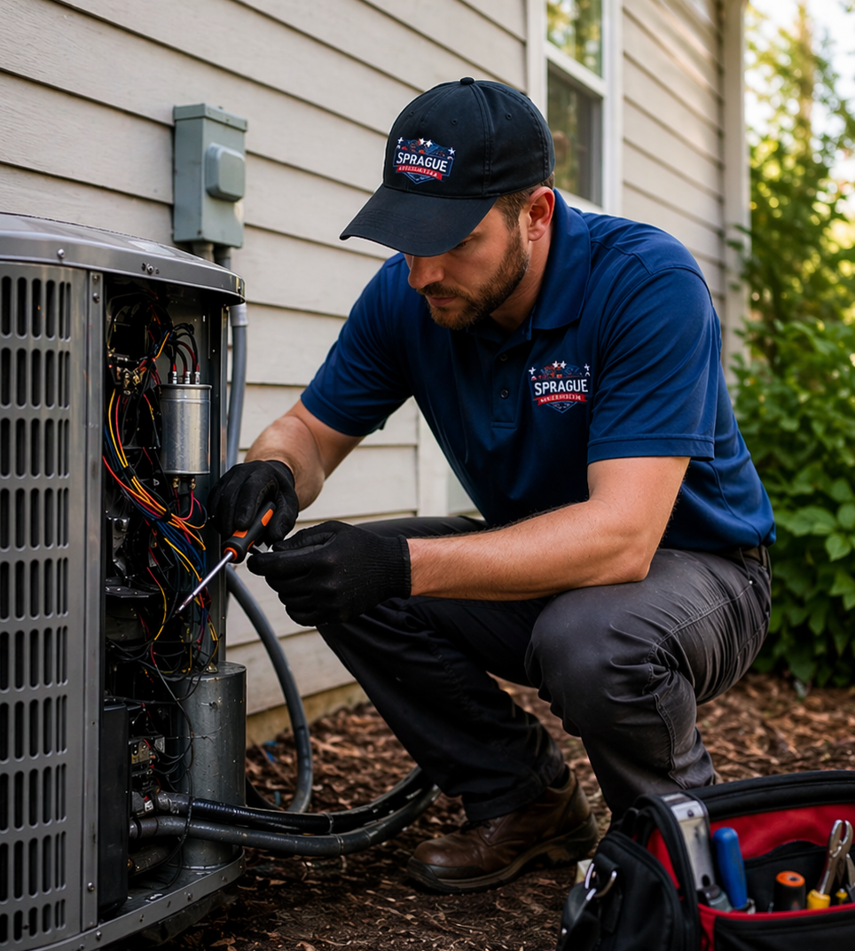 AC repair service on residential air conditioning unit in Port Townsend area