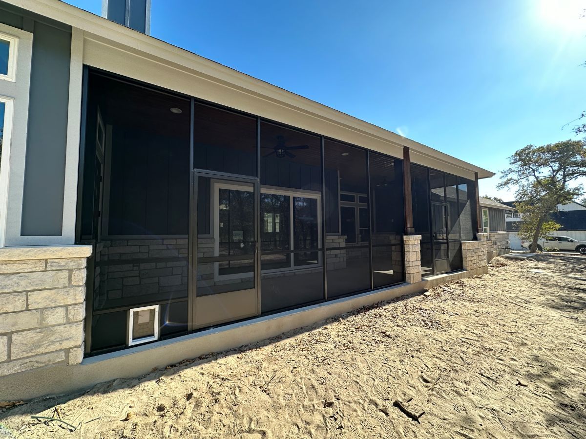 Stone-Base Screen Room built by Colorado Outdoor Builders in Westminster, Colorado